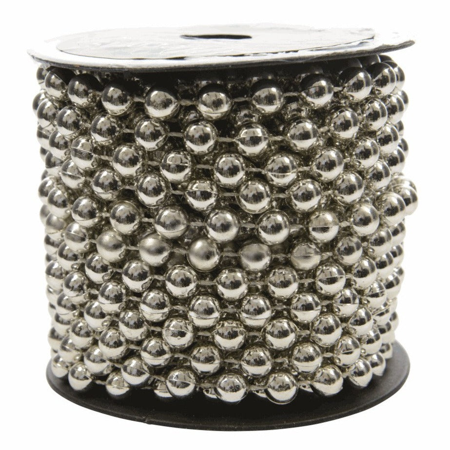 Silver Bead Christmas Garland 10m