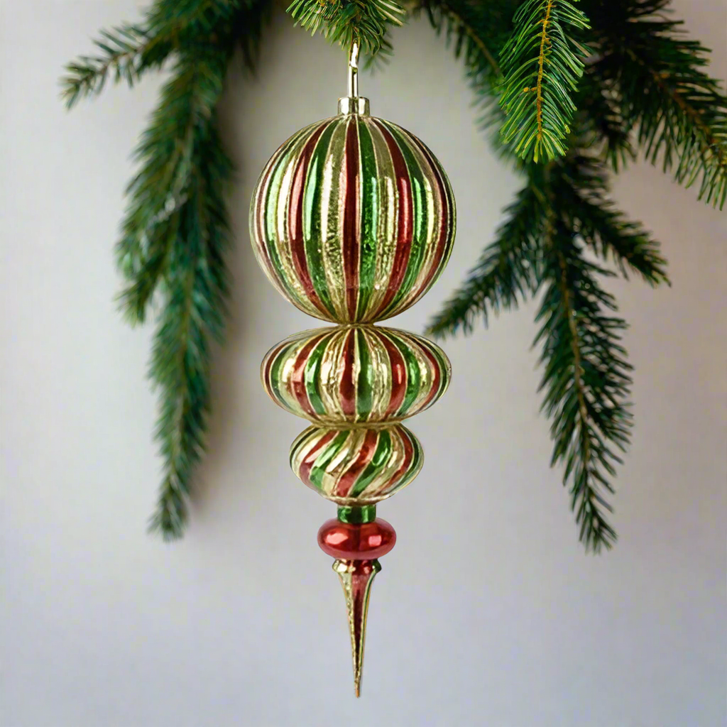 Large Finial Style Christmas Hanging Ornament