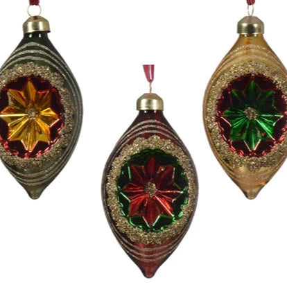 Retro Oval Glass Christmas Hanging Decoration