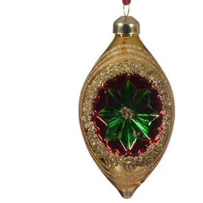 Retro Oval Glass Christmas Hanging Decoration