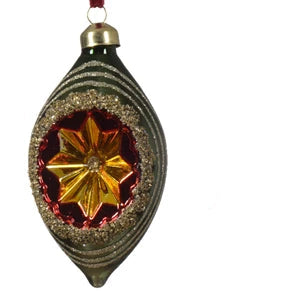 Retro Oval Glass Christmas Hanging Decoration