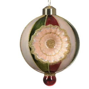 Retro Harlequin Pattern Glass Christmas Bauble Assorted