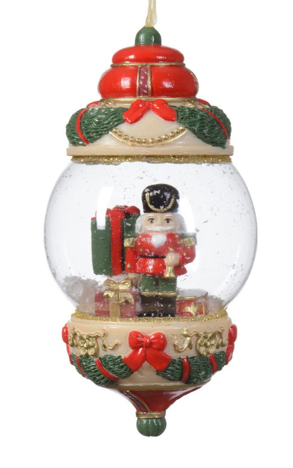 Christmas Snowglobe Nutcracker Hanging Decoration