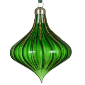 Teardrop Coloured Glass Christmas Bauble Assorted