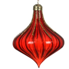 Teardrop Coloured Glass Christmas Bauble Assorted