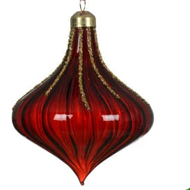 Teardrop Coloured Glass Christmas Bauble Assorted