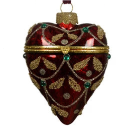 Heart Shape Decorative Glass Hanging Christmas Decoration