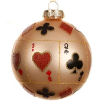 Playing Card Design Glass Christmas Bauble - Assorted