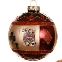 Playing Card Design Glass Christmas Bauble - Assorted
