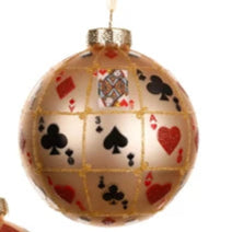 Playing Card Design Glass Christmas Bauble - Assorted