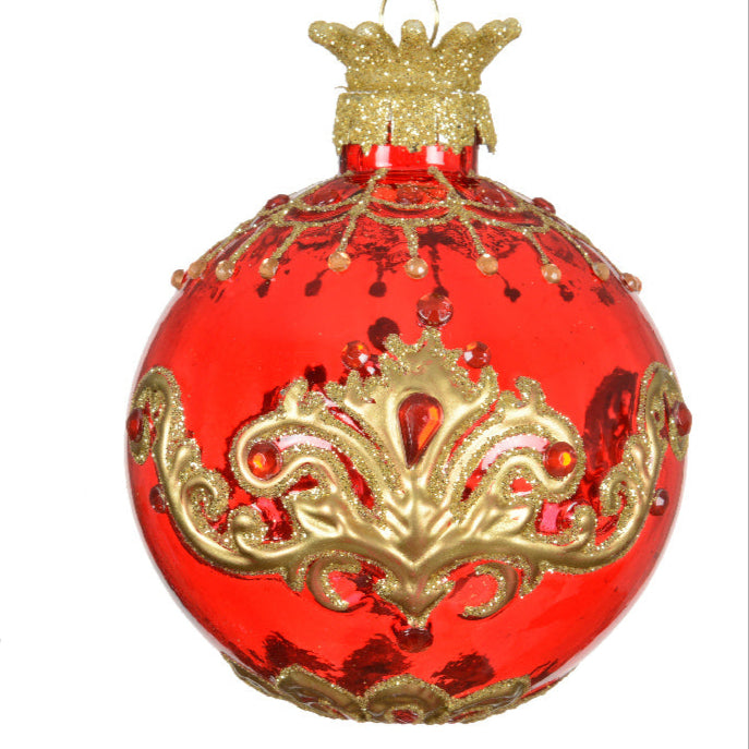 Crown Design Christmas Glass Bauble