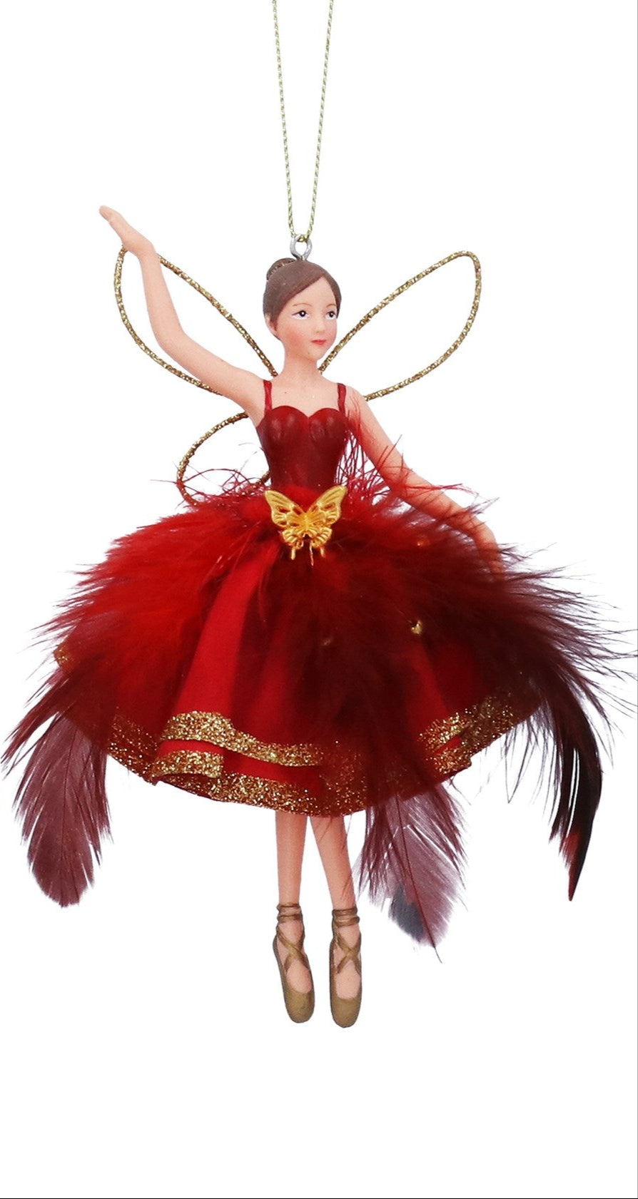 Feather Skirt Christmas Fairy Decoration