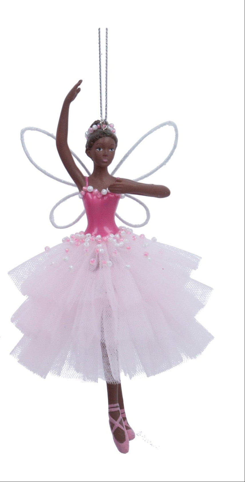 Pink Dress Ballerina Fairy Hanging Christmas Decoration