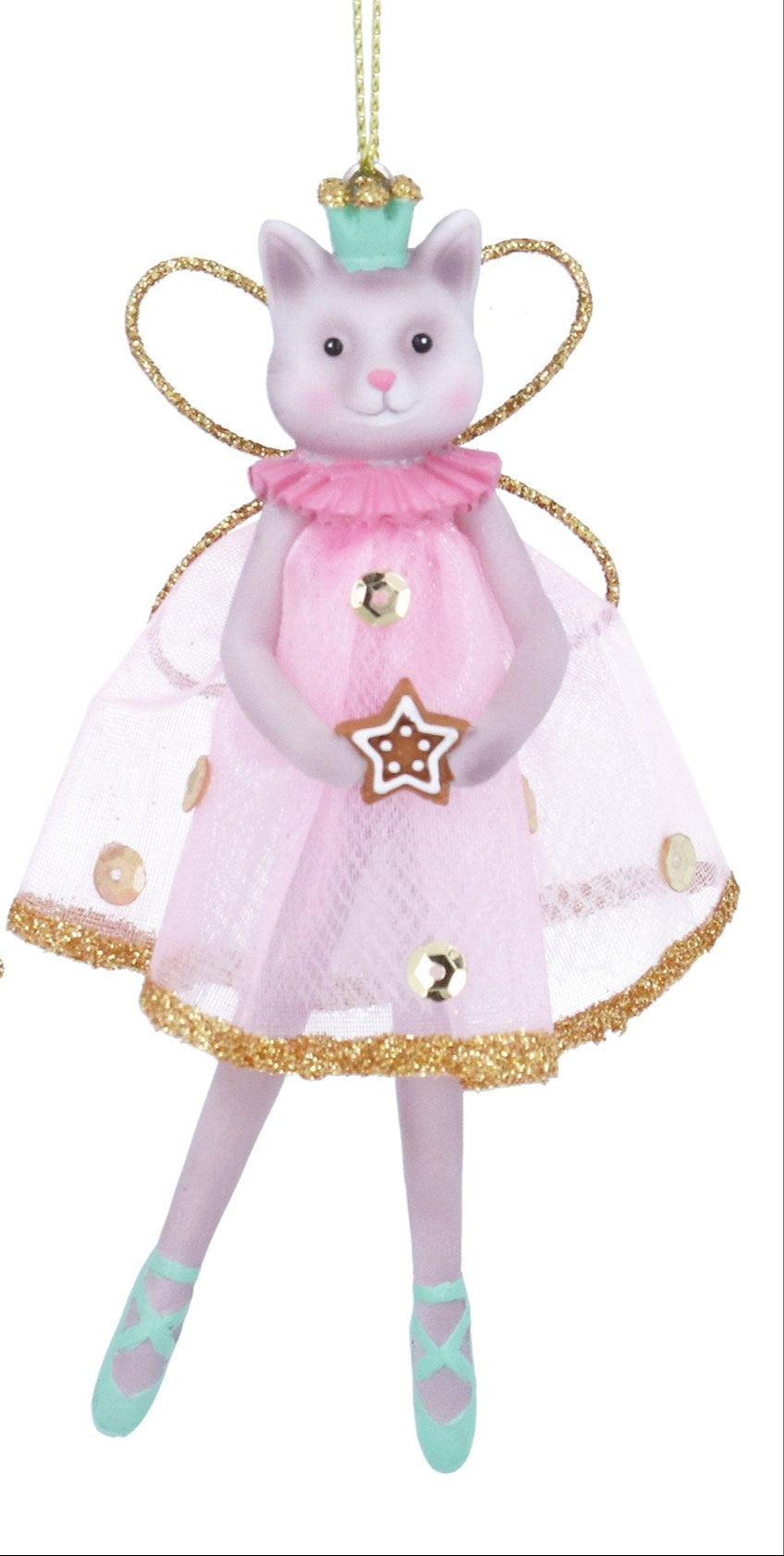 Cat and Dog Ballerina Fairy Christmas Hanging Decoration