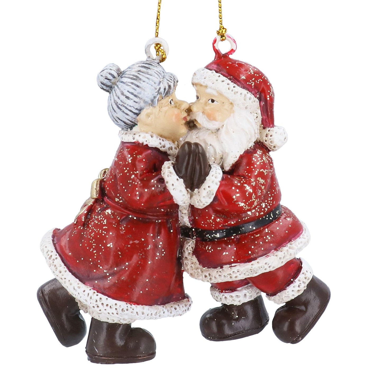 Mr & Mrs Claus Kiss Hanging Christmas Decoration