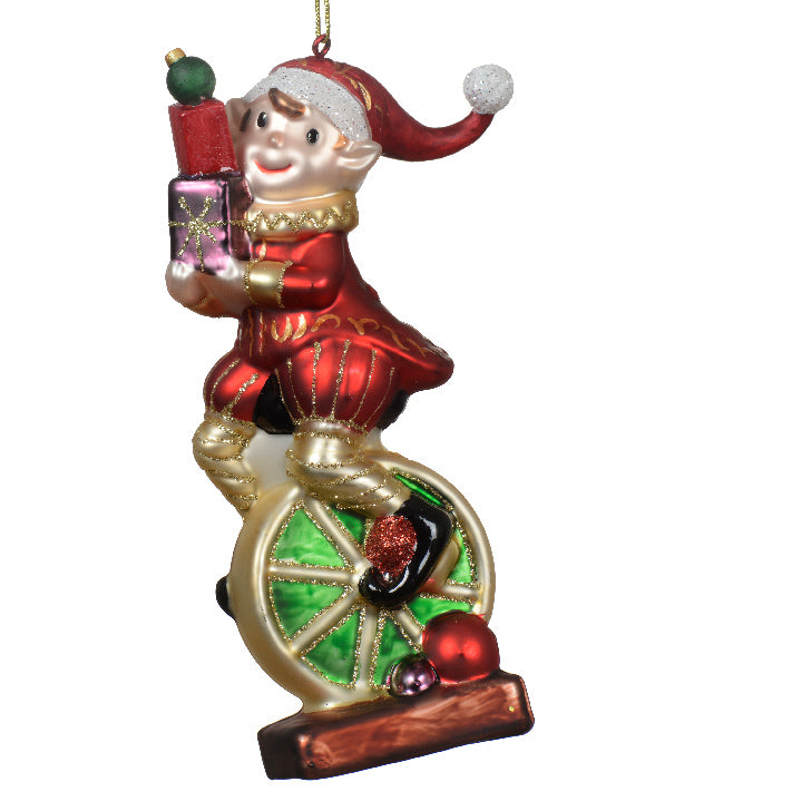 Elf Glass Hanging Christmas Decoration