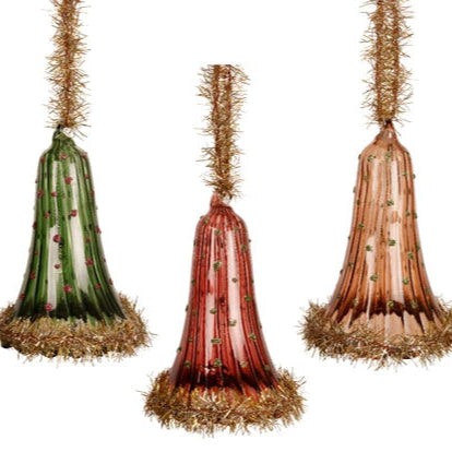 Retro Bell Design Glass Christmas Hanging Decoration