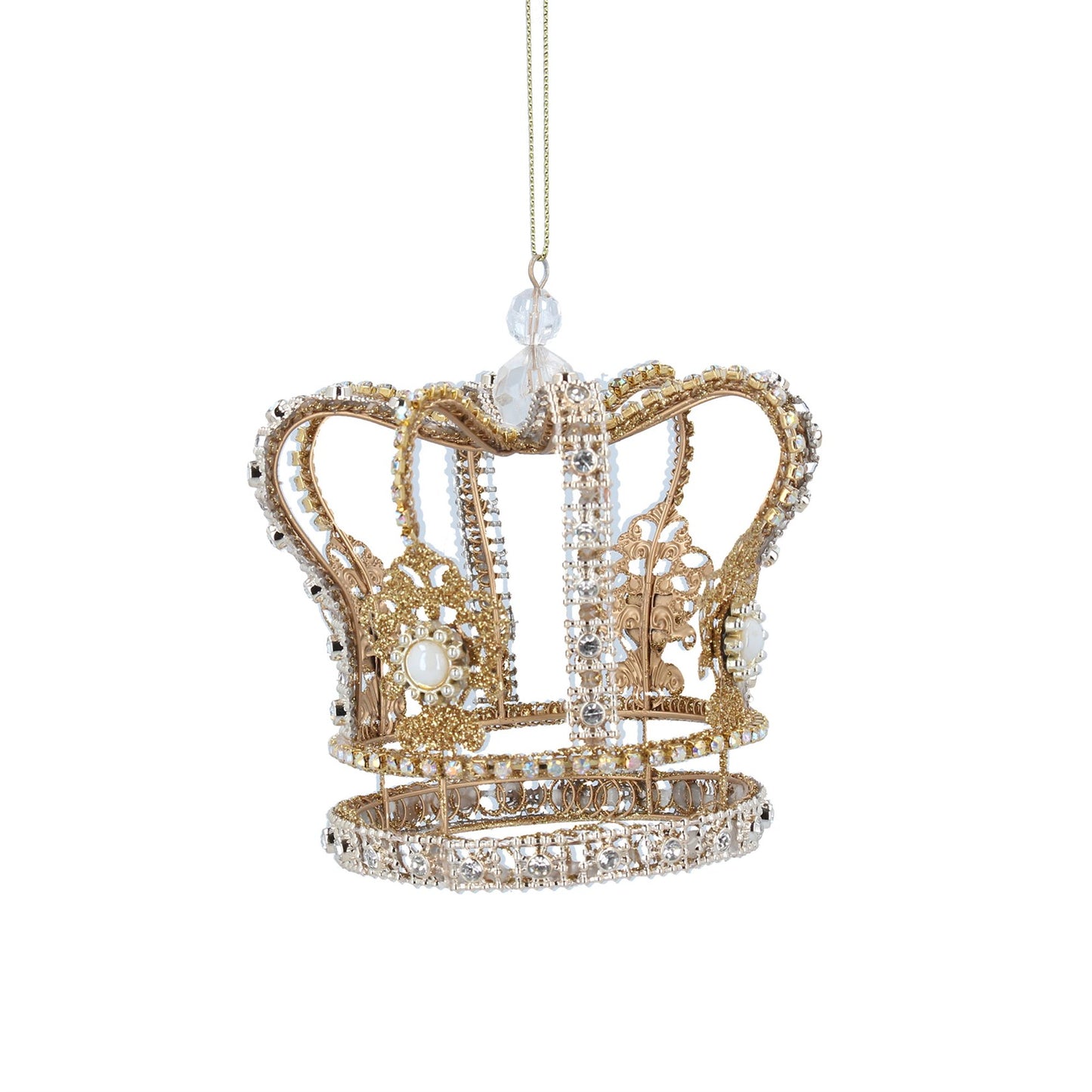 Gold Diamante Crown Christmas Tree Hanging Decoration