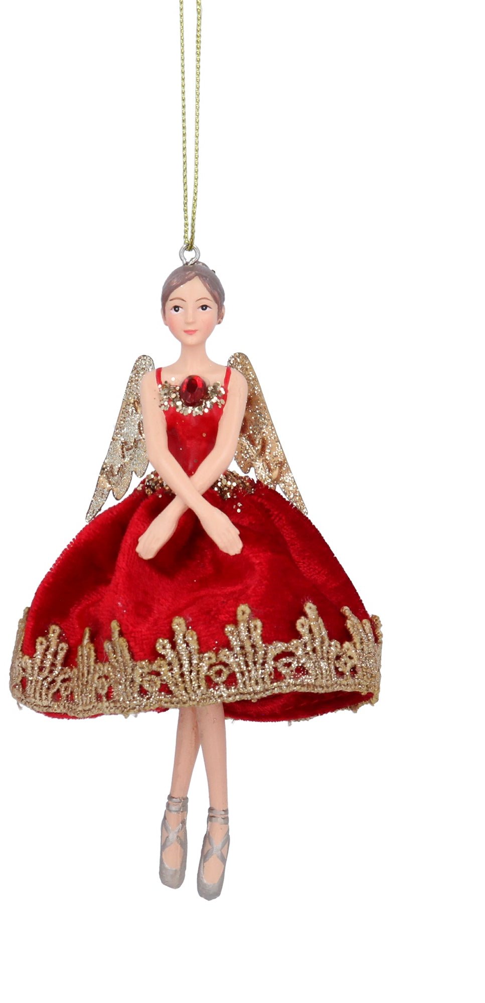Red Ballet Fairy Hanging Christmas Tree Decoration