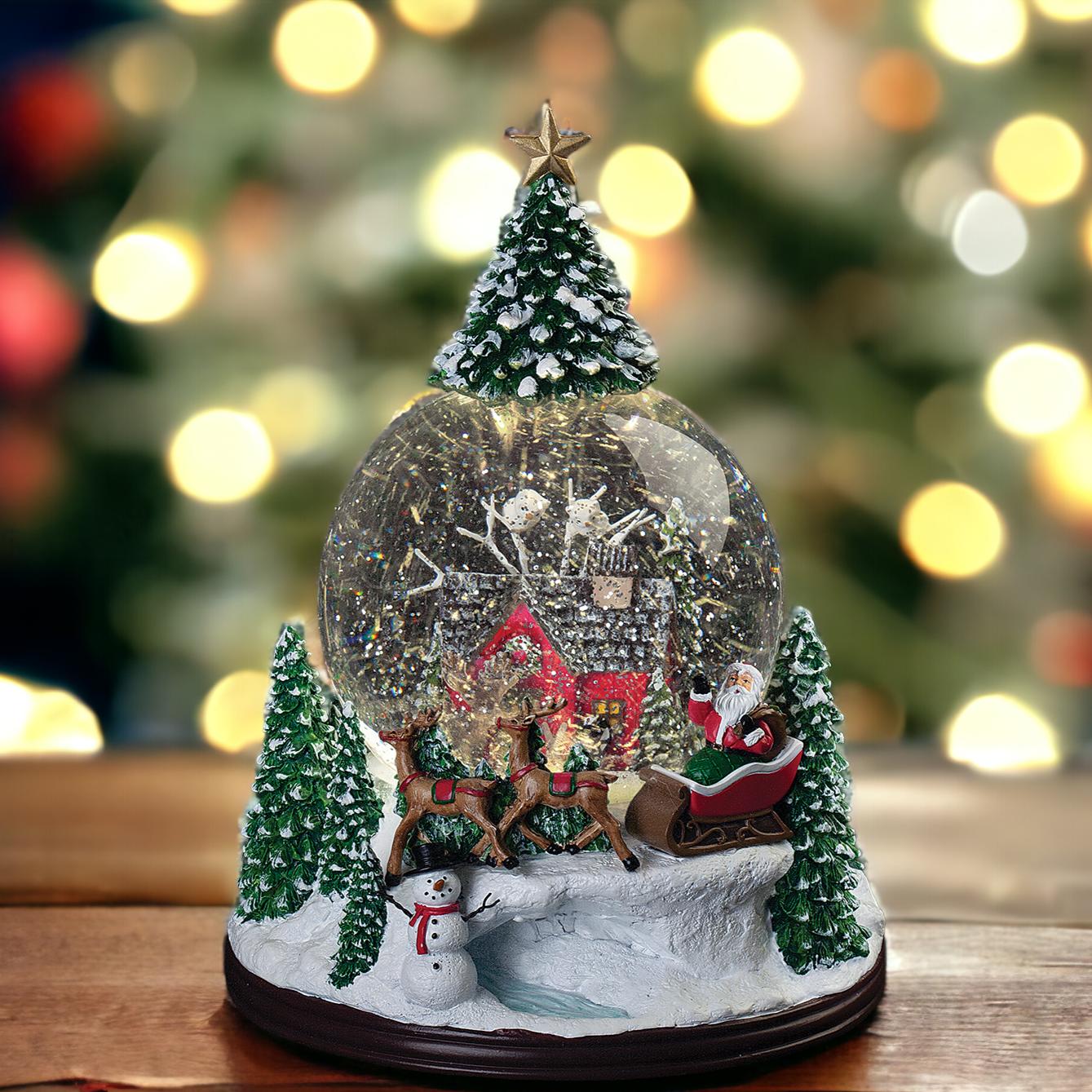Christmas Snow Globe Winter Village Scene