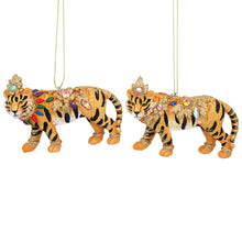 Load image into Gallery viewer, Jewelled Tiger Hanging Christmas Decoration
