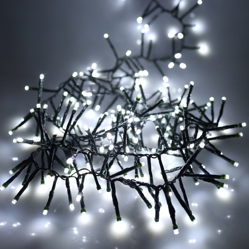 Noma 1500 White Christmas Cluster Lights Green Cable