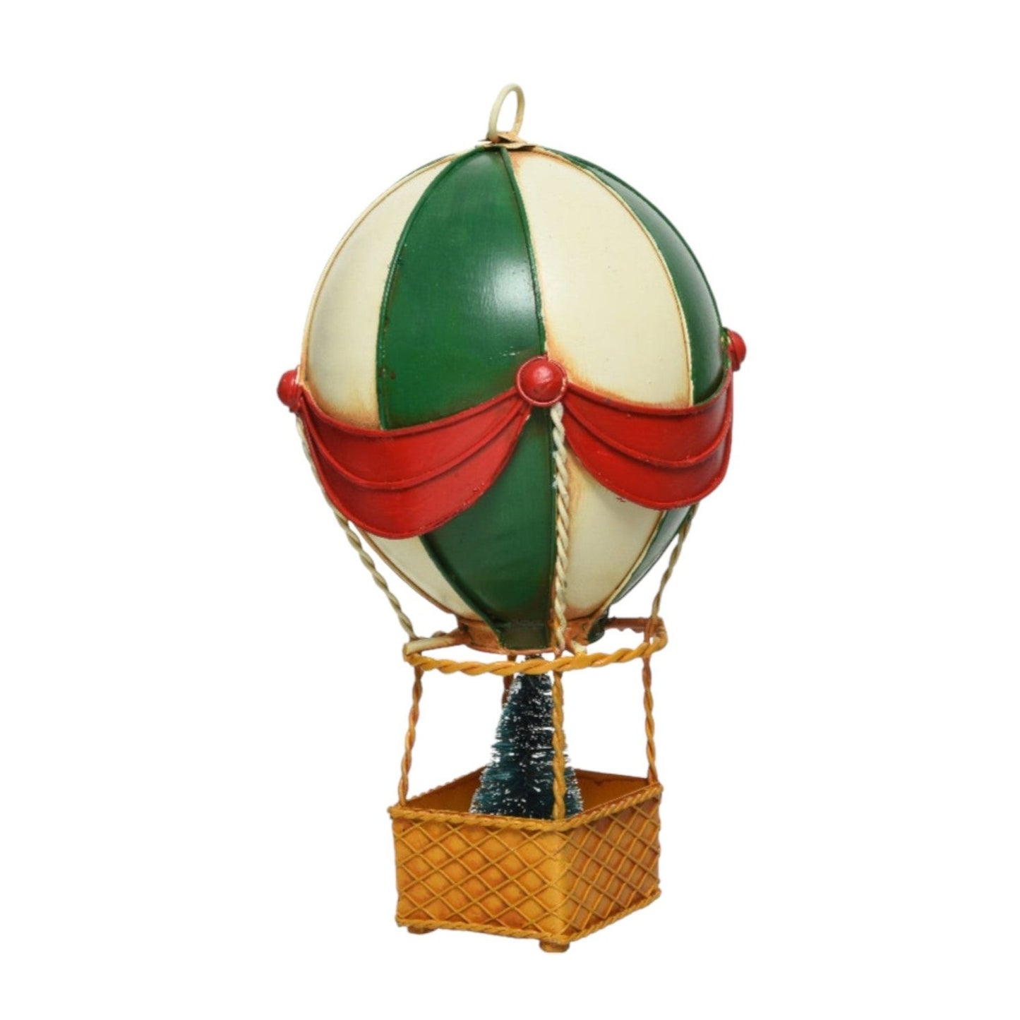 Antique Finish Green Hot Air Balloon Ornament