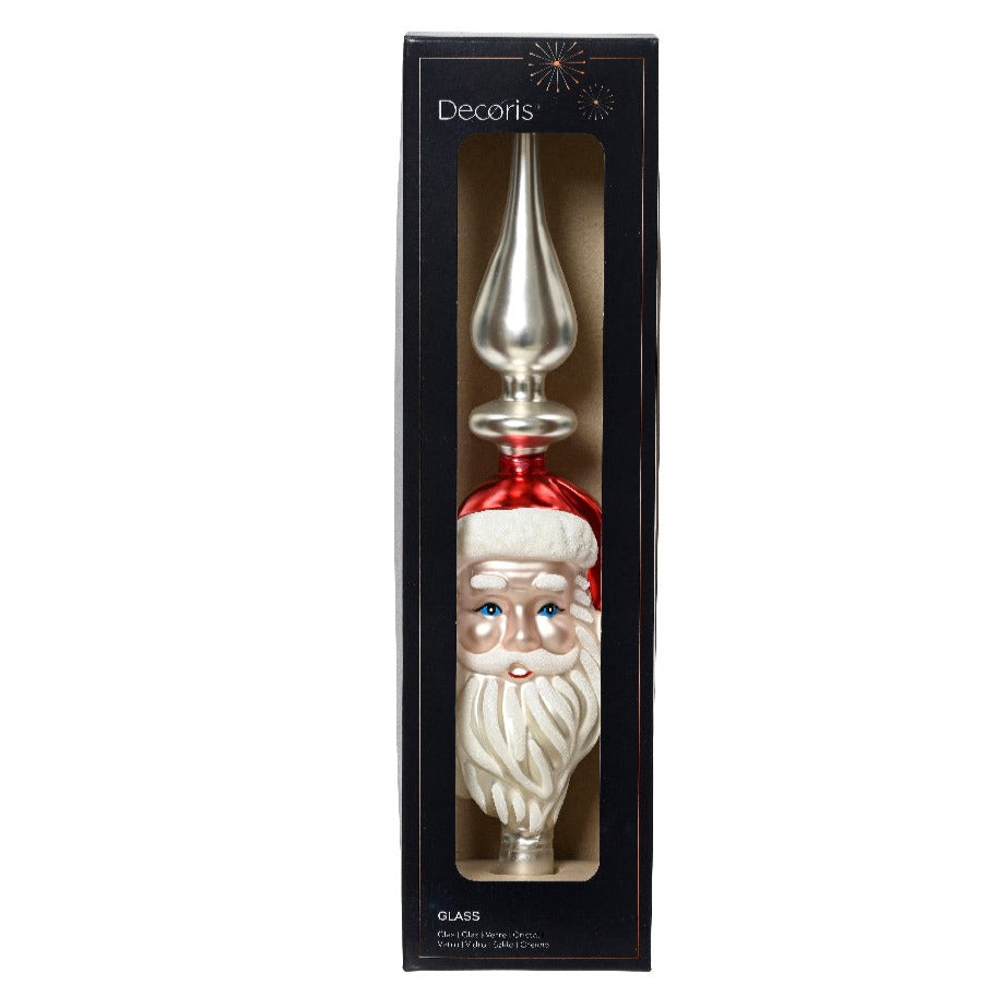 Glass Santa Finial Christmas Tree Topper