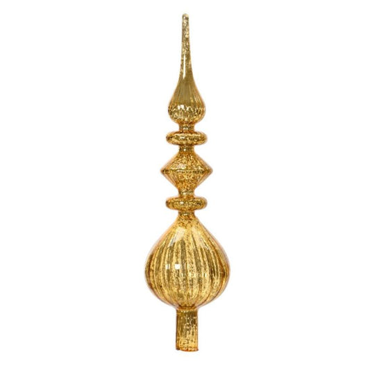 Antique Gold Glass Finial Christmas Tree Topper