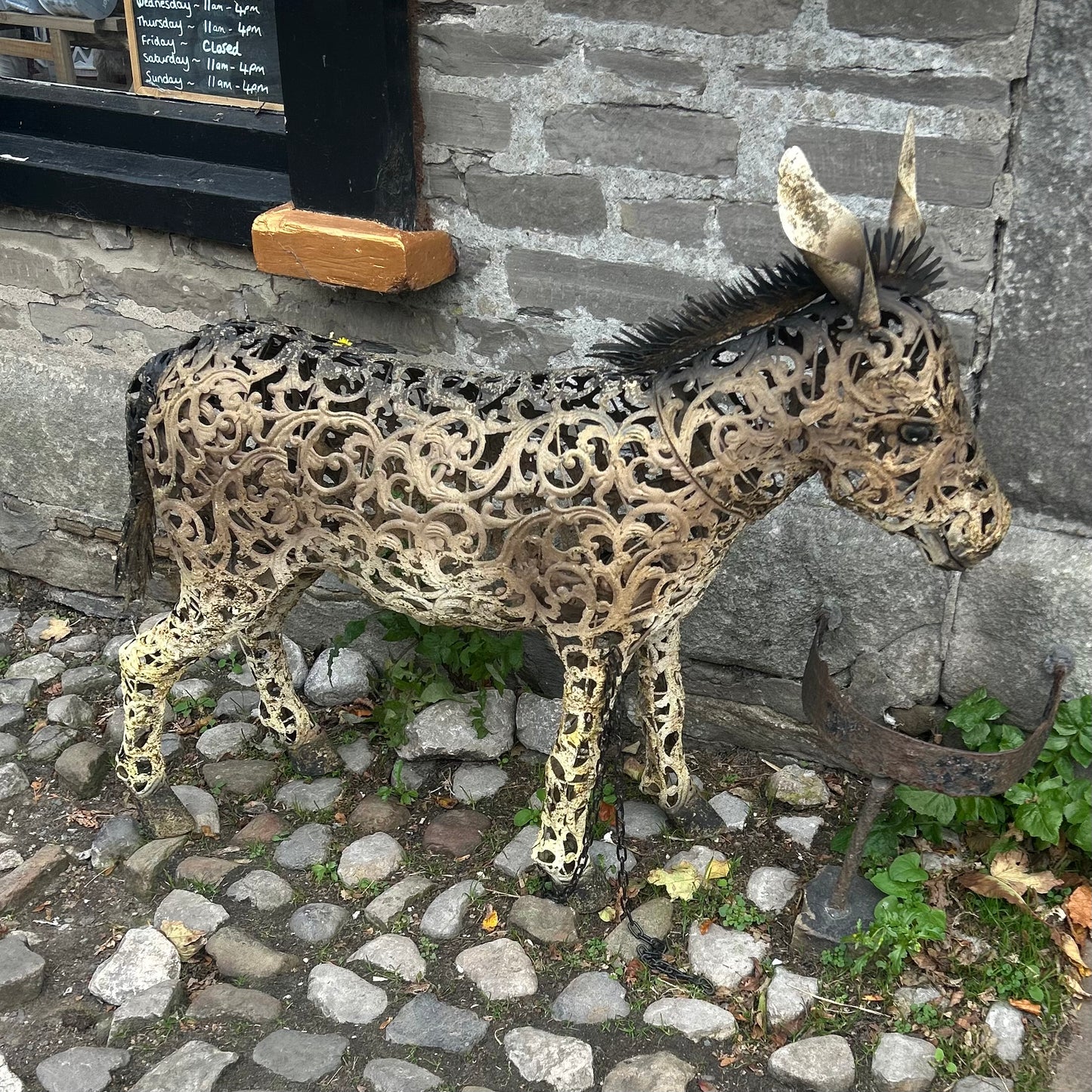 Christmas Metal Donkey 1m