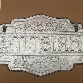 Vintage Style Red Merry Christmas Sign