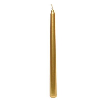 Pack of 12 Metallic Gold Wax Christmas Dinner Candles