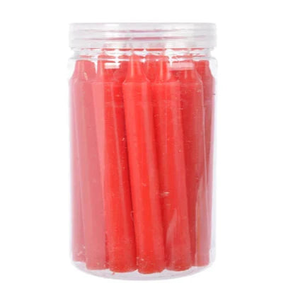 Pack of 22 Red Wax Mini Dinner Candles
