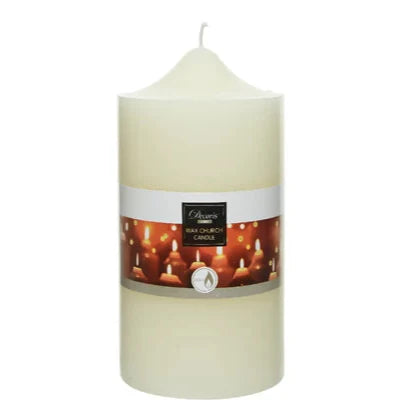 Cream Paraffin Wax Church Candle 20cm