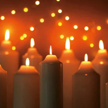 Cream Paraffin Wax Church Candle 20cm