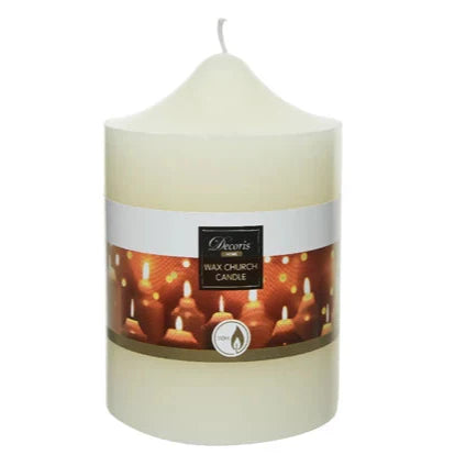 Cream Paraffin Wax Church Candle 15cm
