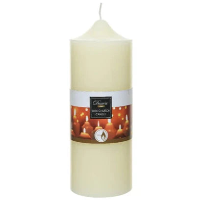 Cream Paraffin Wax Church Candle 20cm