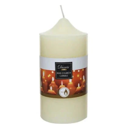 Cream Paraffin Wax Church Candle 15cm