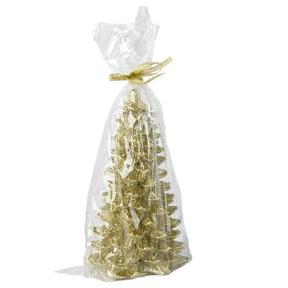 Metallic Gold Christmas Tree Candle 21cm