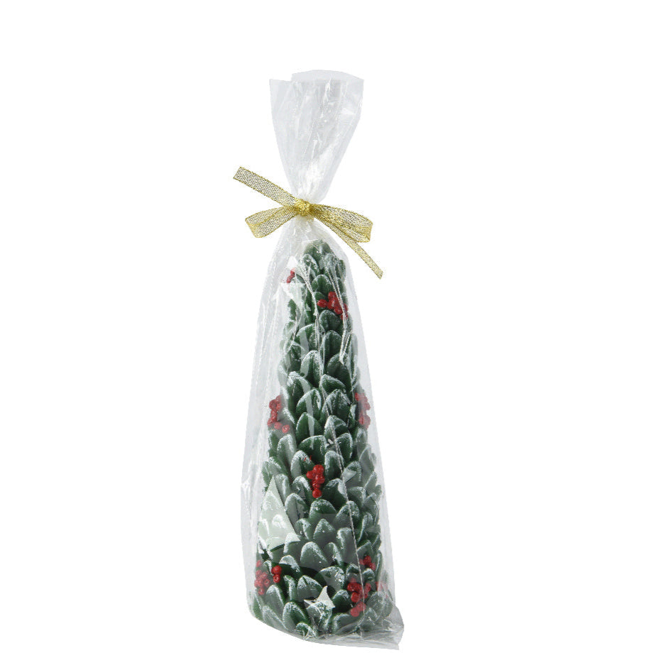 Berry and Leaf Christmas Tree Candle 21cm