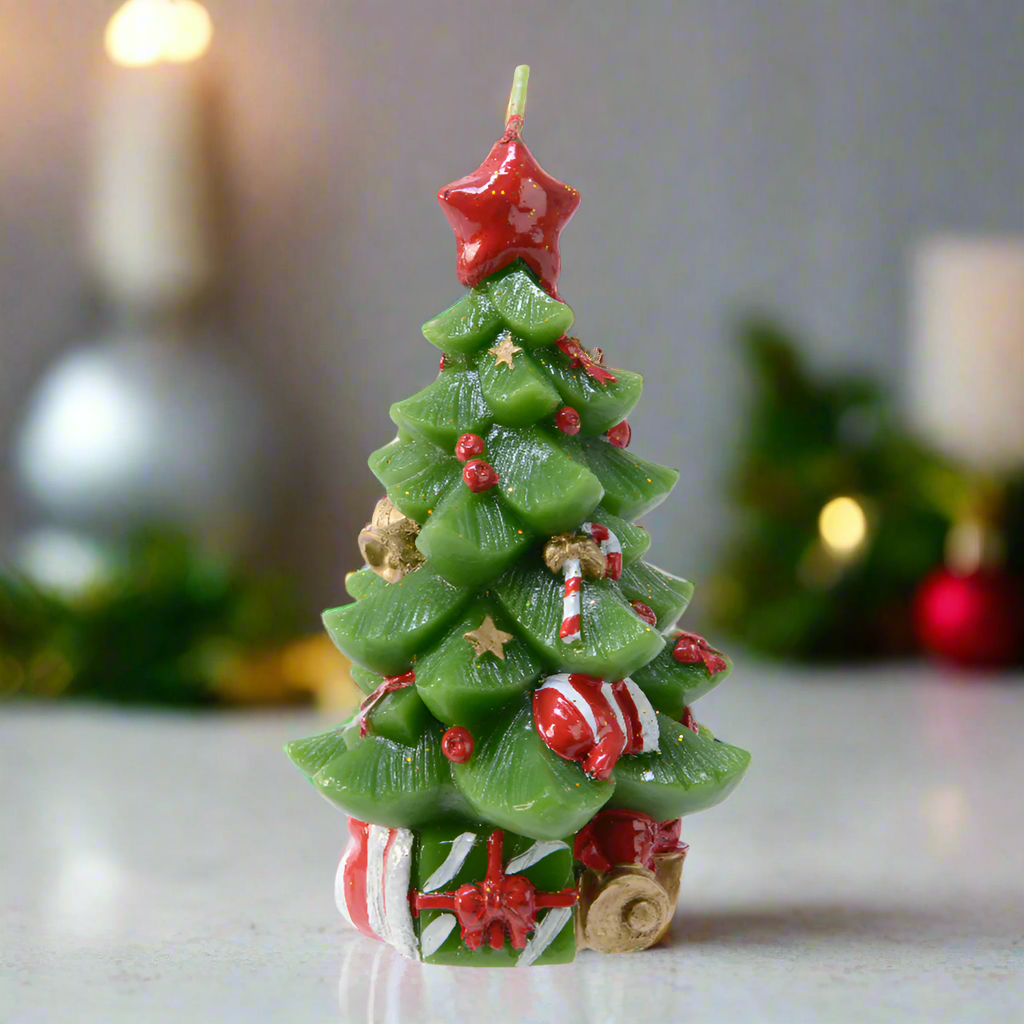 Christmas Tree Wax Candle 17.8cm