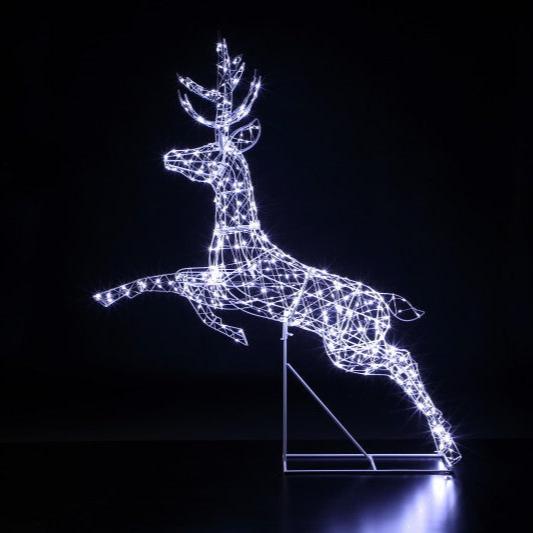 Noma White Flexi Wire Richmond Leaping Christmas Stag 1.5m