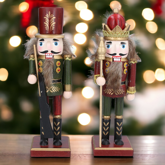 Burgundy and Green Christmas Nutcracker 25cm