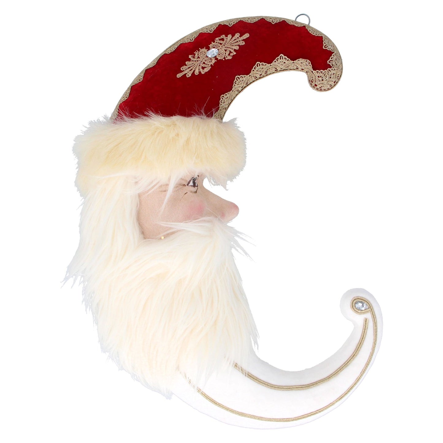 Santa Head Moon Hanging Christmas Decoration 50cm