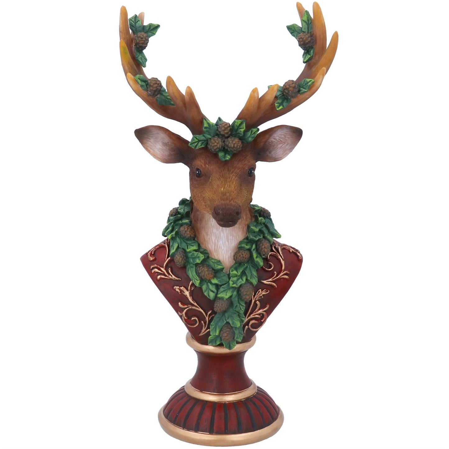 Reindeer Bust With Leaf Garland Christmas Ornament