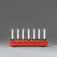 Load image into Gallery viewer, Red 7 Bulb Candle Bridge
