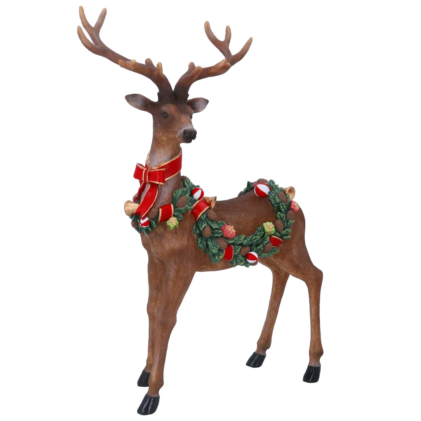 Stag with Wreath Saddle Christmas Ornament