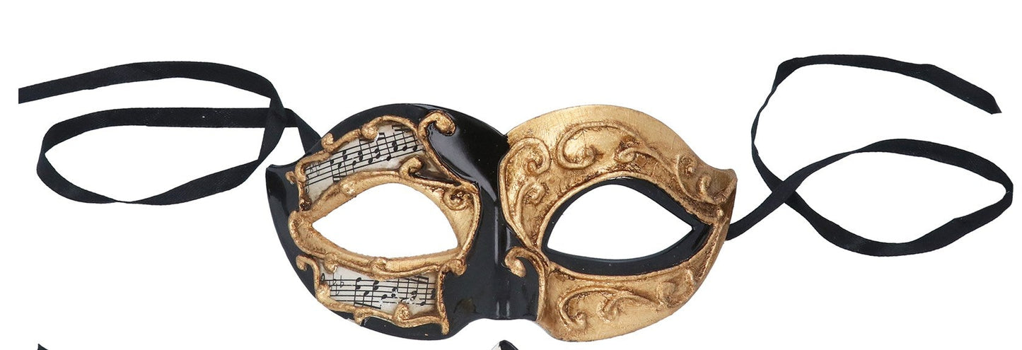 Gold and Black Ornate Venetian Mask Christmas Decoration