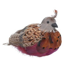 Load image into Gallery viewer, Feather Sitting Partridge Christmas Ornament
