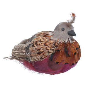 Feather Sitting Partridge Christmas Ornament